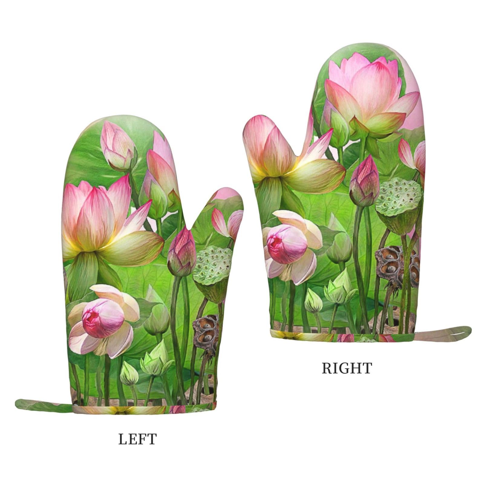 Spirit Of The Lotus Gants de cuisine en silicone résistants à la chaleur Imprimé