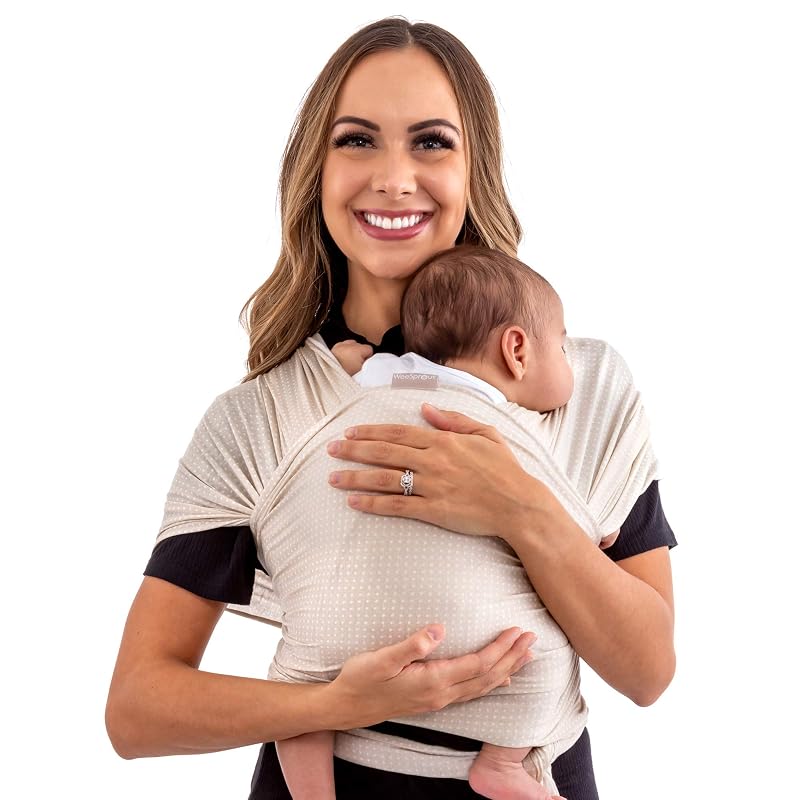 WeeSprout Baby Wraps Carrier - Perfect Child Sling for Newborn and Infant, Enhances Bonding, Soft and Breathable, Ideal for Babywearing Dotted Sand