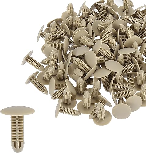 Miniatura 5 de uxcell 100pcs 0.236 in agujero plástico remaches sujetadores empuje clips caqui para coche