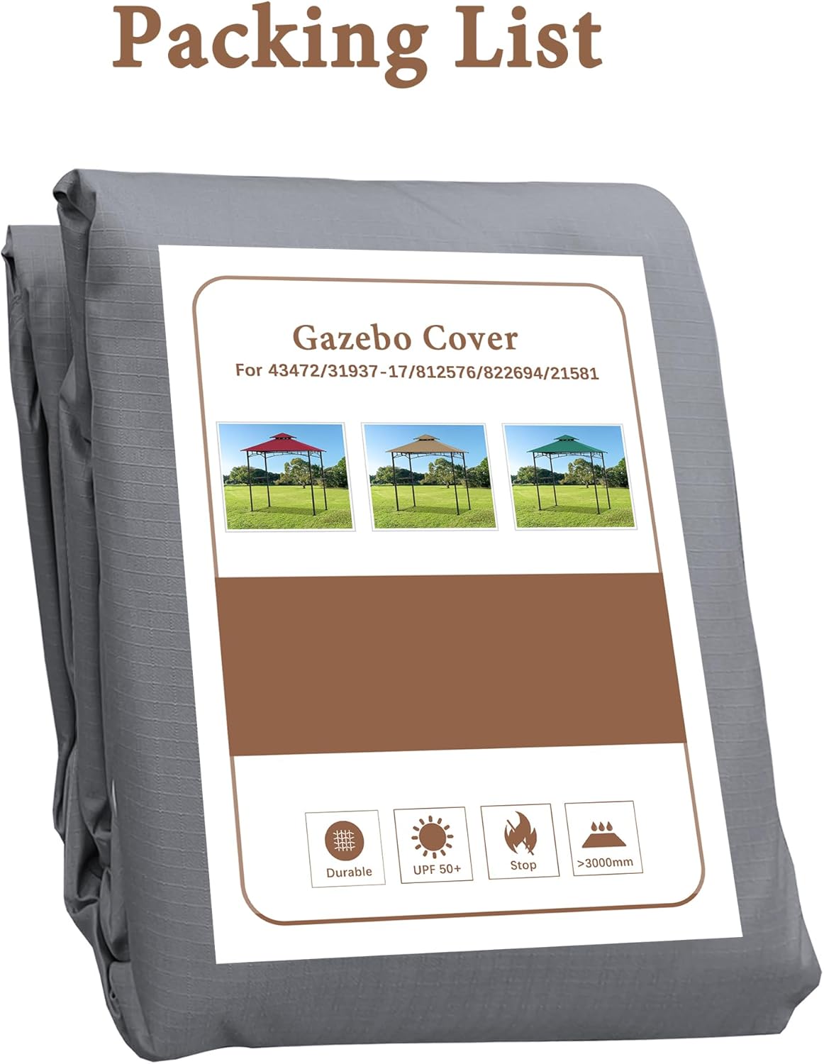 SCOCANOPY Grill Gazebo Replacement Cover Compatible with Aldi Gardenline Belavi Shoprite Grill Gazebo,for Model Number: 822694,31937-17,21581,43472,812576(Gray1)
