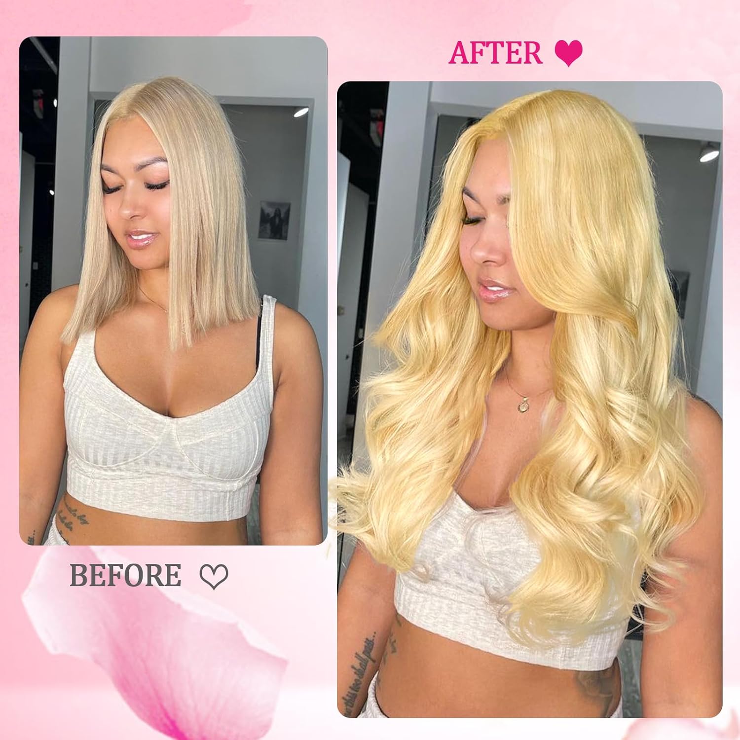 Clip in Hair Extensions Real Human Hair Blonde Kinky Clip in Extensions 8pcs 110g Double Weft Hair Extensions Straight Human Hair Thick End Extensions Human Hair (16inch #613）