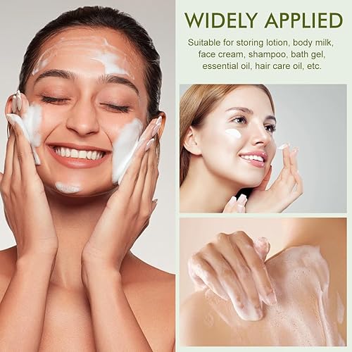 Miniatura 7 de Botella de prensa de vidrio esmerilado recargable portátil de 2.0 fl oz/2 oz botella de prensa de vidrio esmerilado cosmético de limpieza emulsión