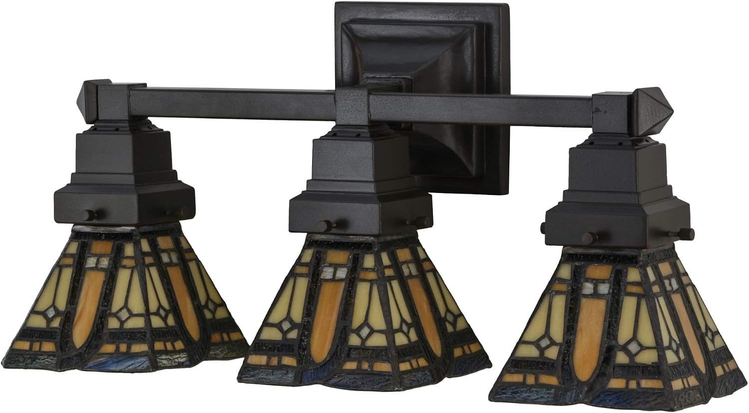 Meyda Tiffany 153627 Sierra Prairie Mission 3 Light Vanity Light Fixture, 20" Width