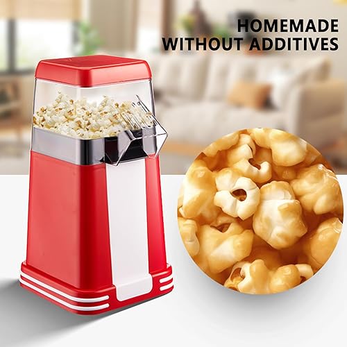 Miniatura 4 de Máquina de palomitas de maíz, máquina vintage de aire caliente, 6.1 x 6.1 x 11.81 pulgadas, compacta, inteligente y ahorra espacio, equipo