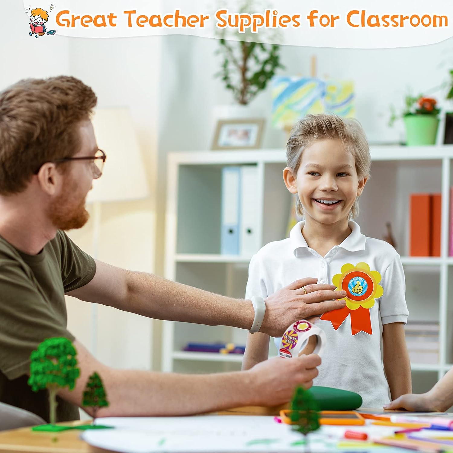 Outus 3 Rolls Reward Stickers for Kids Classroom 1500 Pcs, Classic Style image 4