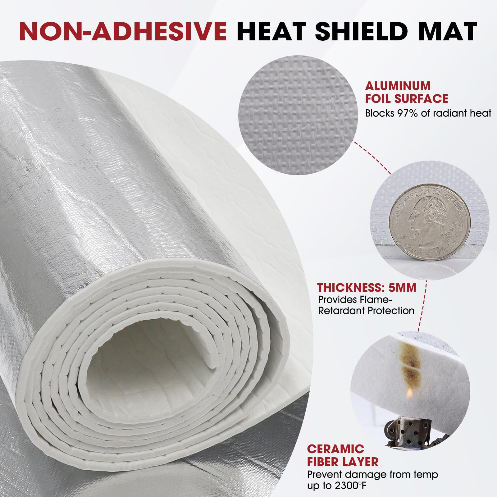 Amazon.com: BuyUneed 190mil Heat Shield Aluminum Foil High 