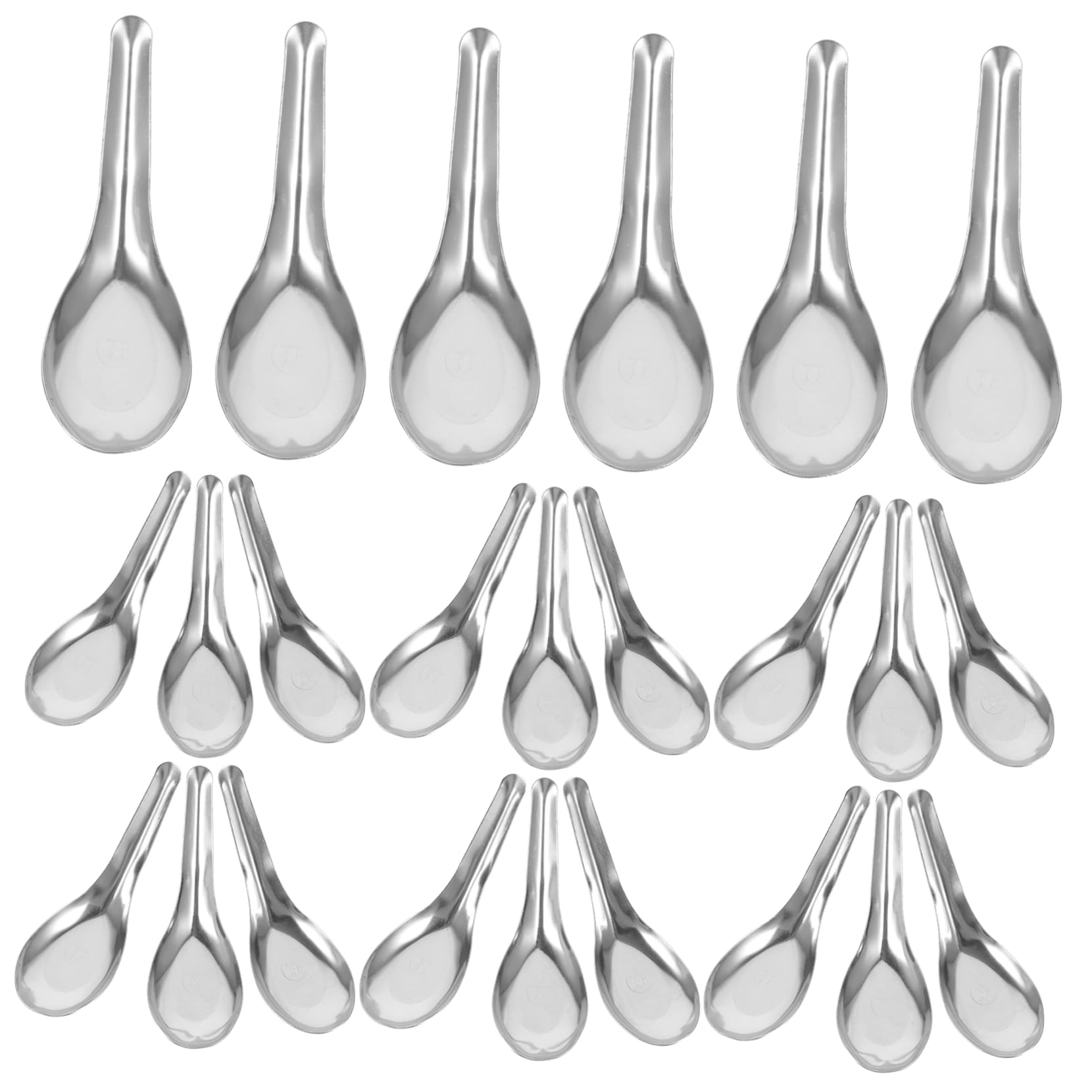 Ciieeo 50 Cucharas Soperas de Acero Inoxidable, Cuchara Gruesa Pulida, para Sopa, Servir y Té, Uso en Hogar y Restaurante Varios estilos