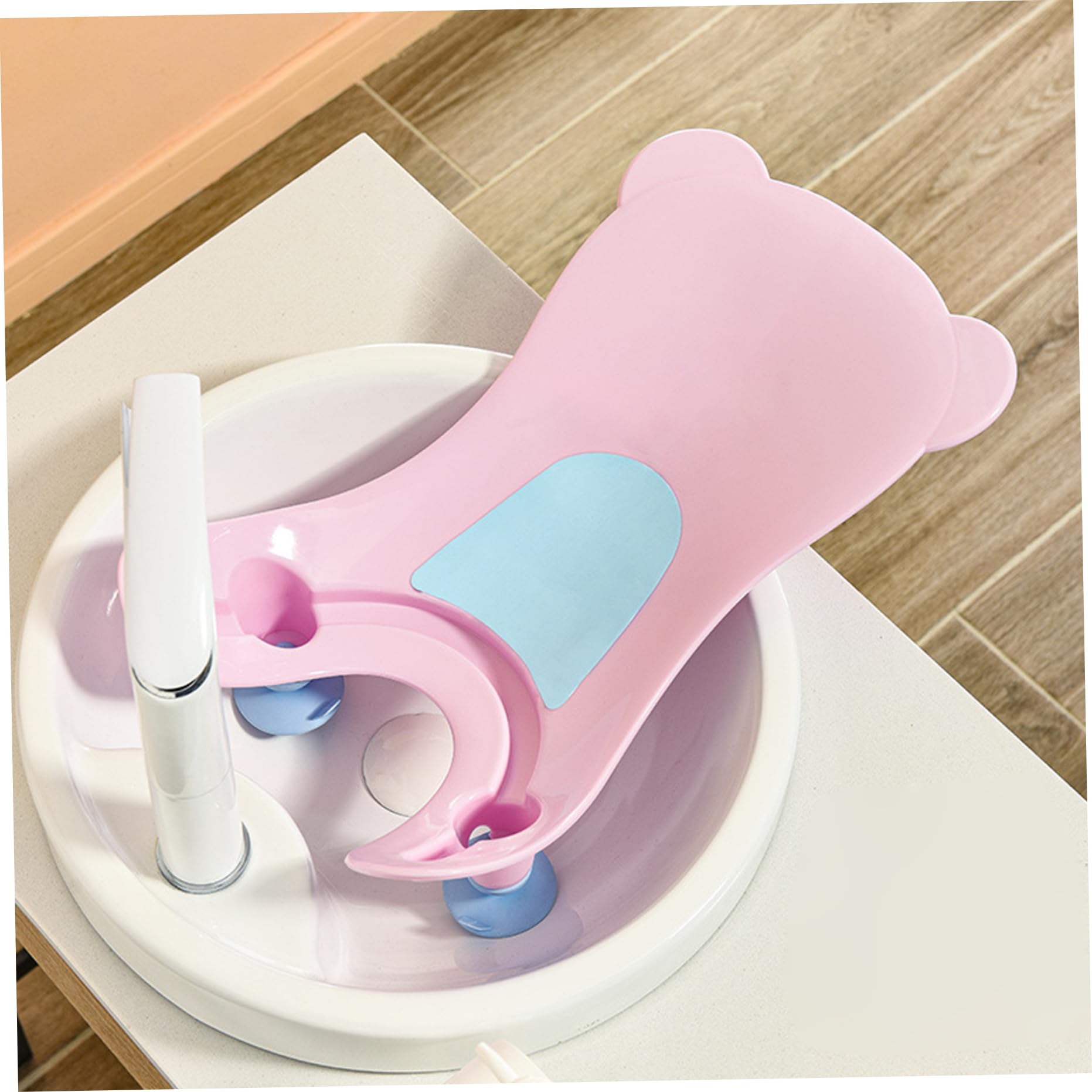 Bañera para lavabo para bebés, bidé para cambios fáciles de pañales, soporte para baño para recién nacidos para enjuague con manos libres, lavadora a tope para fregadero..