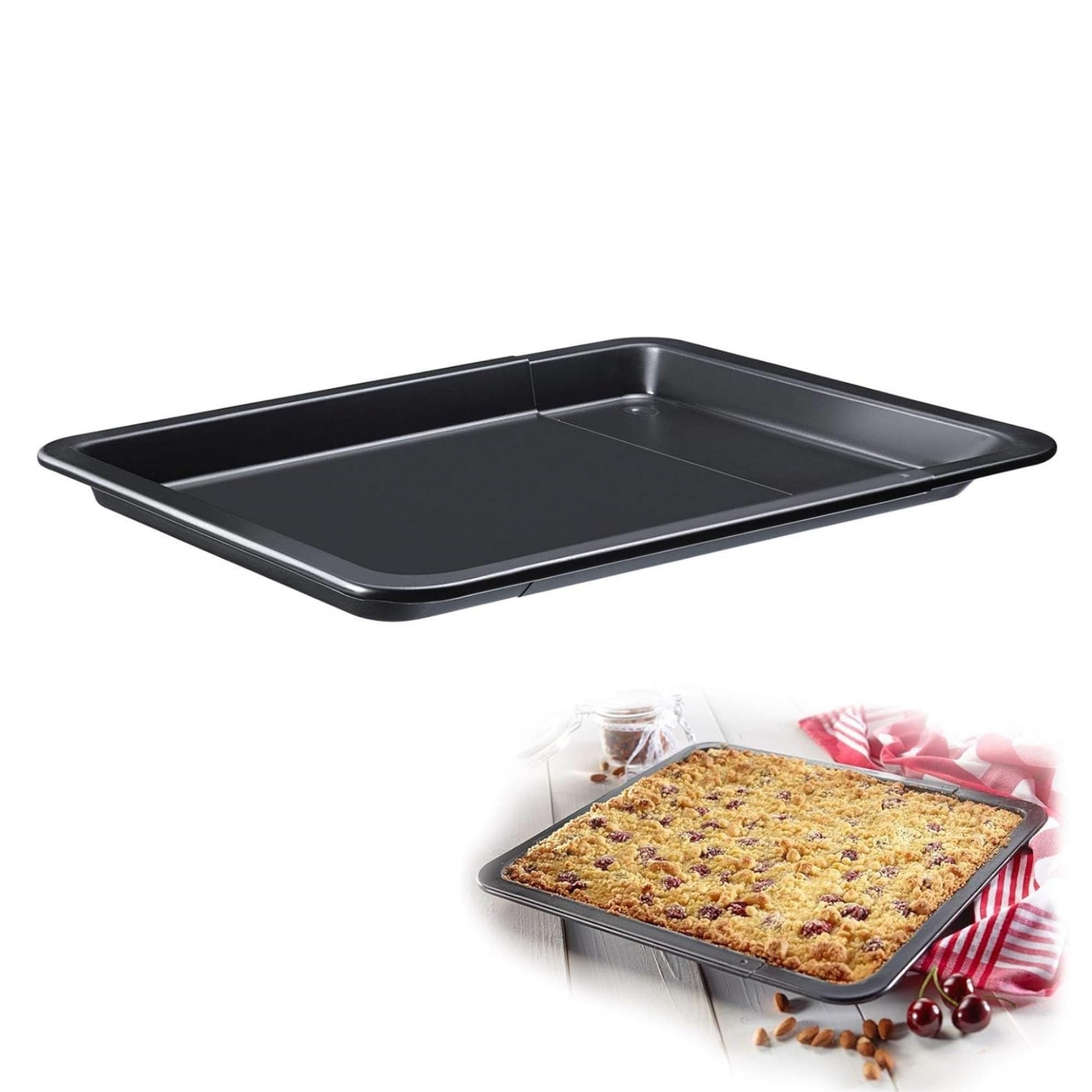 Plaque à gratin extensible Westmark 33-53 cm en acier anthracite