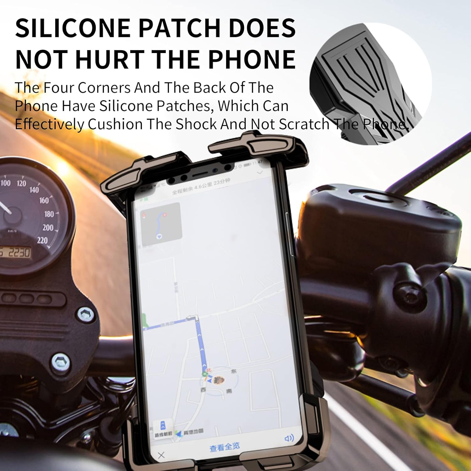 Bike Phone Mount, Motorcycle Phone Holder Clamp, Anti-Shake - Tool Free Installation, 360° Rotatable Adjustable, Fits iPhone, 13, 12, X,Galaxy,Note, S21, S20, S10,Compatible Any 4.7"-6.8" Smartphone : Automotive