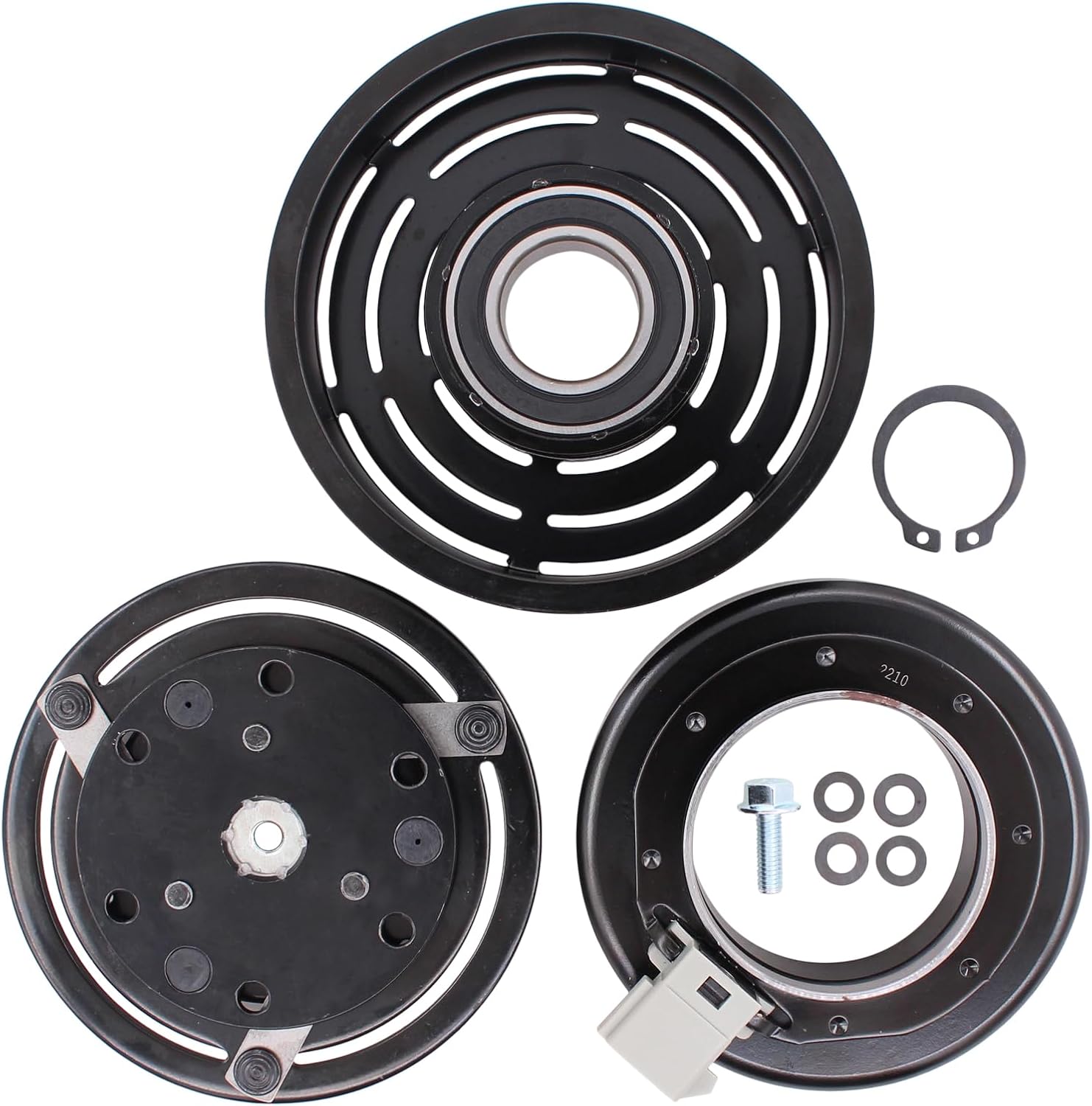 ApplianPar AC Compressor Clutch kit for Ford E150 E350 1989-1996, E250 1990-1996, Escape 2001-2004, Explorer 1991-2001, F150 F250 1989-1995, F350 2002-2007, Focus 2003-2007, Ranger 1989-2011