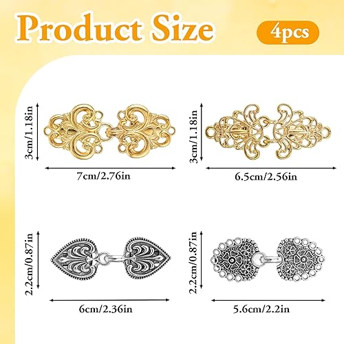 Miniatura 2 de 4 clips para suéter, clips vintage para chal, cierre de capa, clip para ropa para ajustar, cierres y cierres de suéter para cárdigans, clip de