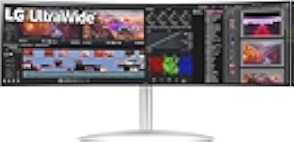 49WQ95C-W 49 Inch 32:9 Curved UltraWide DQHD (5120 x 1440) Nano IPS Monitor, NVIDIA G-SYNC Compatible & AMD FreeSync Premium Pro, HDMI 2.1 & USB Type-C (90W PD), Tilt/Height/Swivel Adjustable