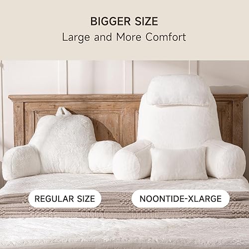 Miniatura 3 de NOONTIDE - Almohada de lectura para sentarse en la cama y sofá, almohada de espalda extragrande de 32" para adultos y adolescentes con reposacabezas