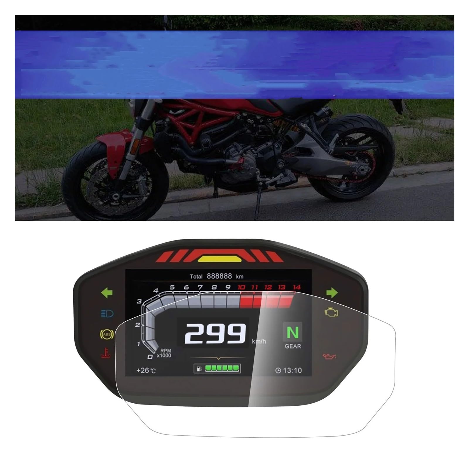 Proteggi Schermo Moto Per DUCATI Per Monster 796 797 821 937 1200 1200R Moto Tachimetro Guard Cluster Di Protezione Scratch Pellicola Della Protezione Dello Schermo Pellicola Protettiva Tachimetro(2 p