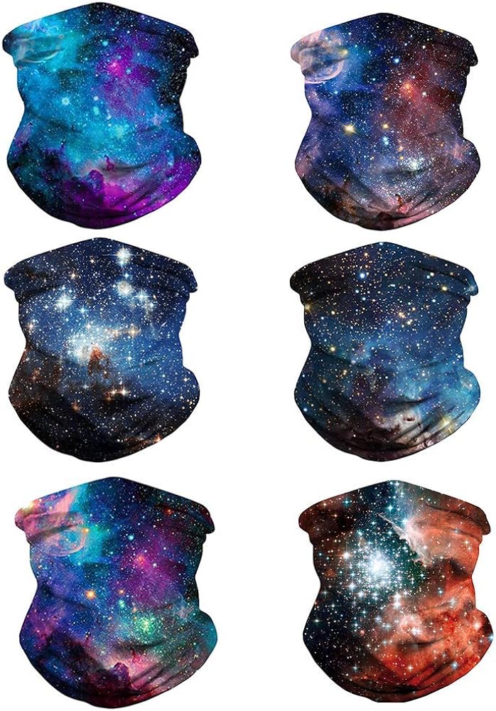 6Pcs Unisex Seamless Bandana Neck Gaiter Tube Mask Headwear, Motorcycle Face Mask for Women Men Face Scarf Fishing Mask: Clothing