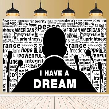 Martin Luther King Jr. Backdrop for MLK Day Decorations I Have A Dream Photography Background Black History Month African American Decor Banner 7x5ft
