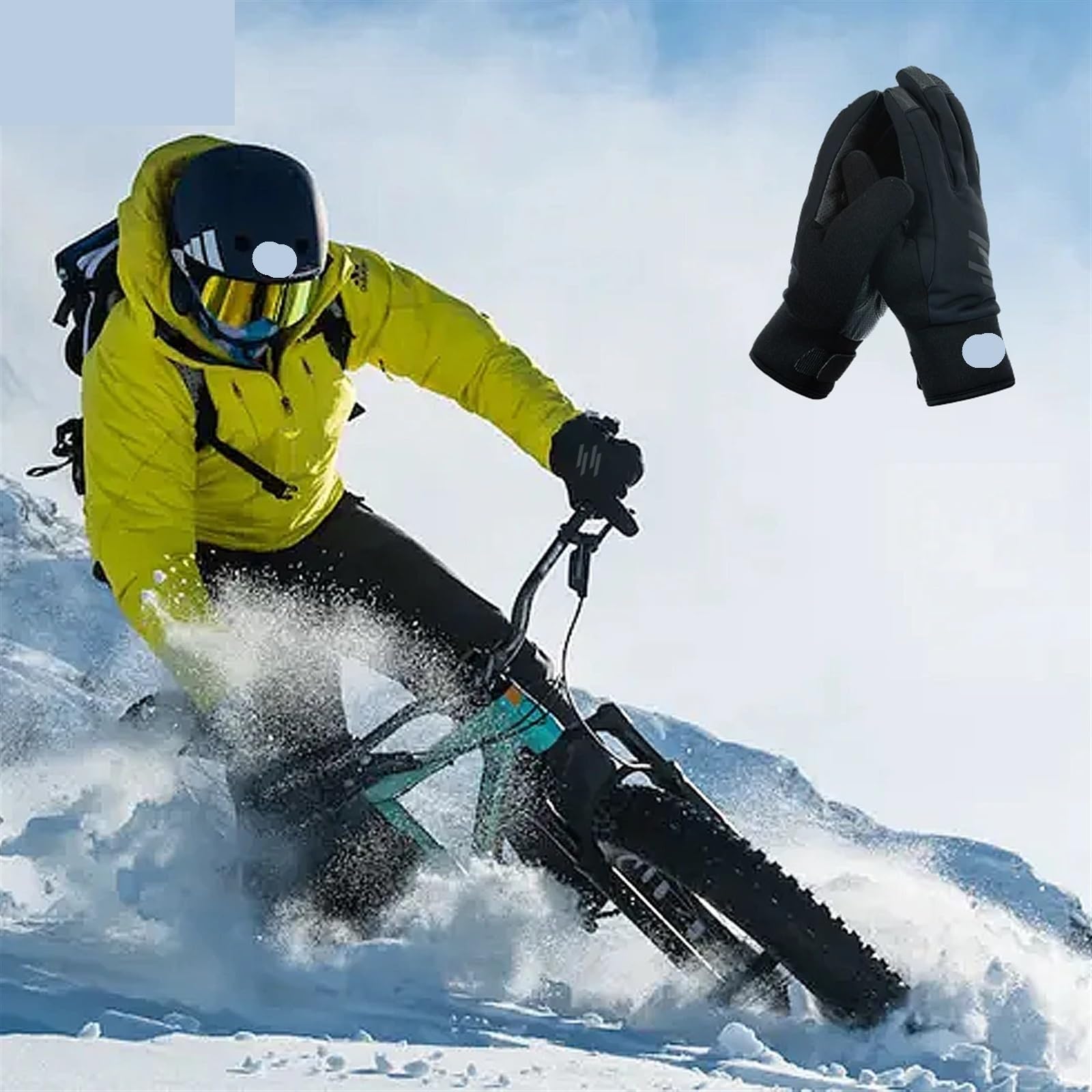 Guanti da ciclismo invernali uomo bicicletta antivento impermeabili in pile termico invernale for cuscinetti per Sci