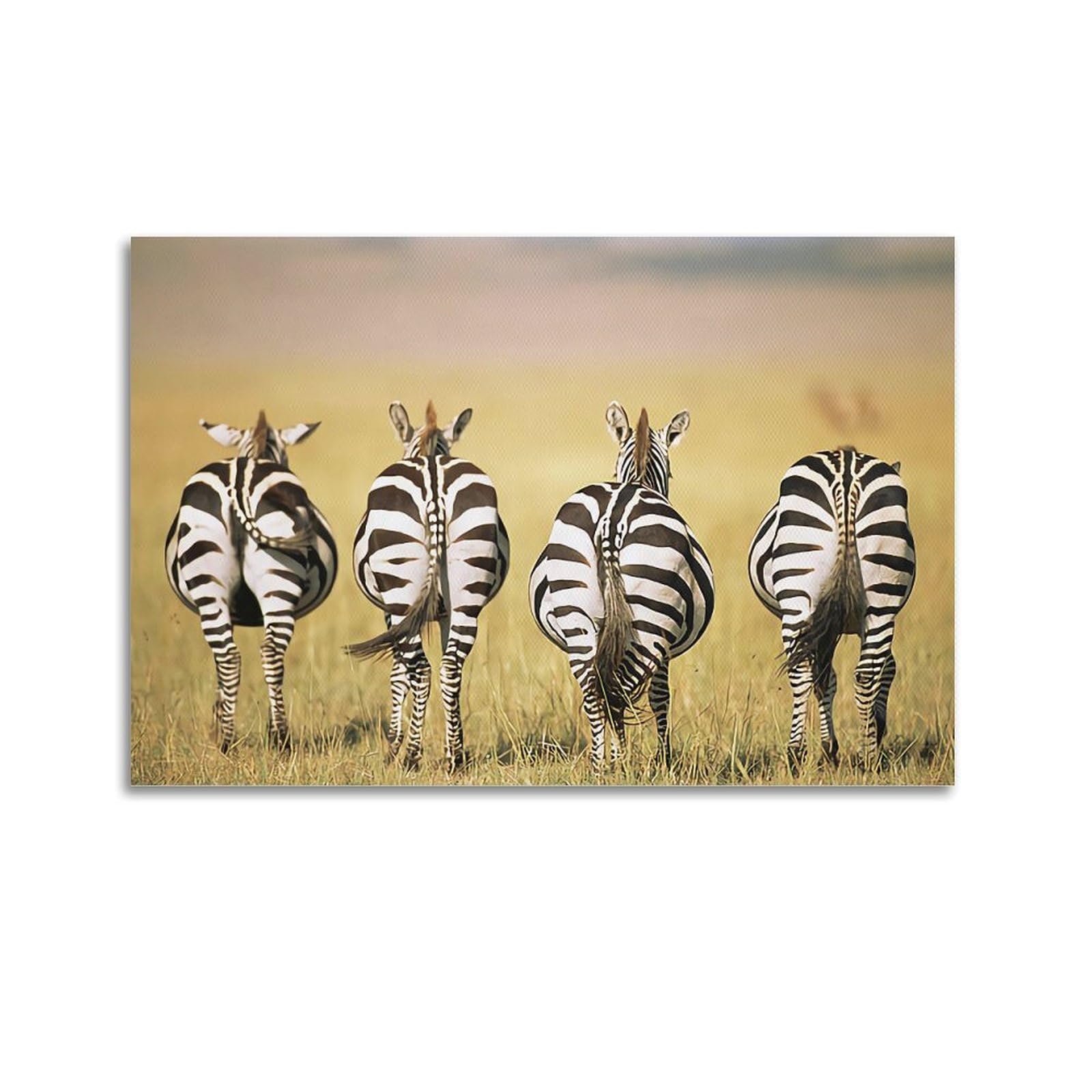 Xkuga Boys Unframe-Style African Wildlife Poster Vintage Savannah Zebras Herd Modern Decorative Canvas Prints - Ideal Wall Art For Family, Man Cave, Game Room, & Girls Bedroom 24X36inch(60X90cm)