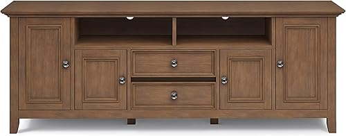 Miniatura 5 de SIMPLIHOME Amherst - Soporte de TV multimedia de 72 pulgadas de ancho color marrón envejecido natural rústico