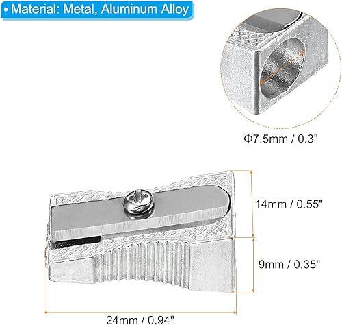 Miniatura 2 de PATIKIL Sacapuntas de metal, paquete de 6 mini sacapuntas manual de aleación de aluminio con un solo agujero para pintura artística de oficina,