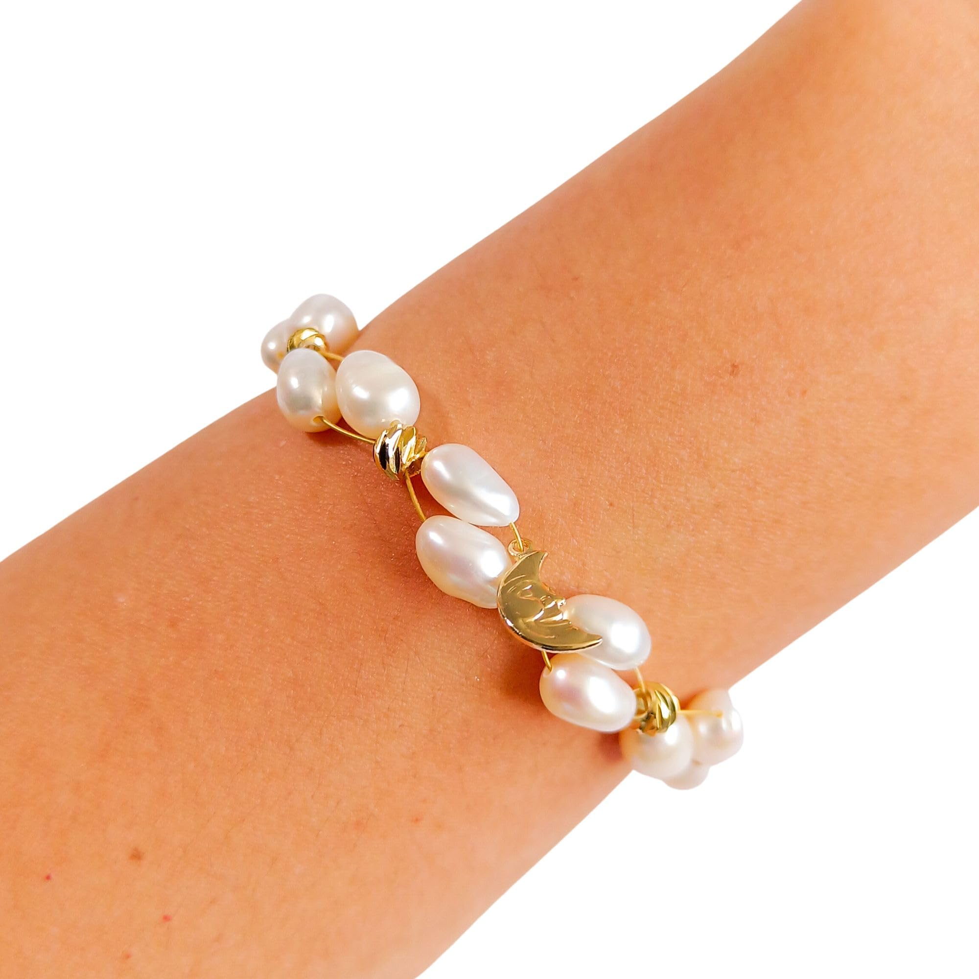 Bracelet Perles Baroques Authentiques et Perles Plaquées Or - Élégance Moderne pour Toutes les Occasions
