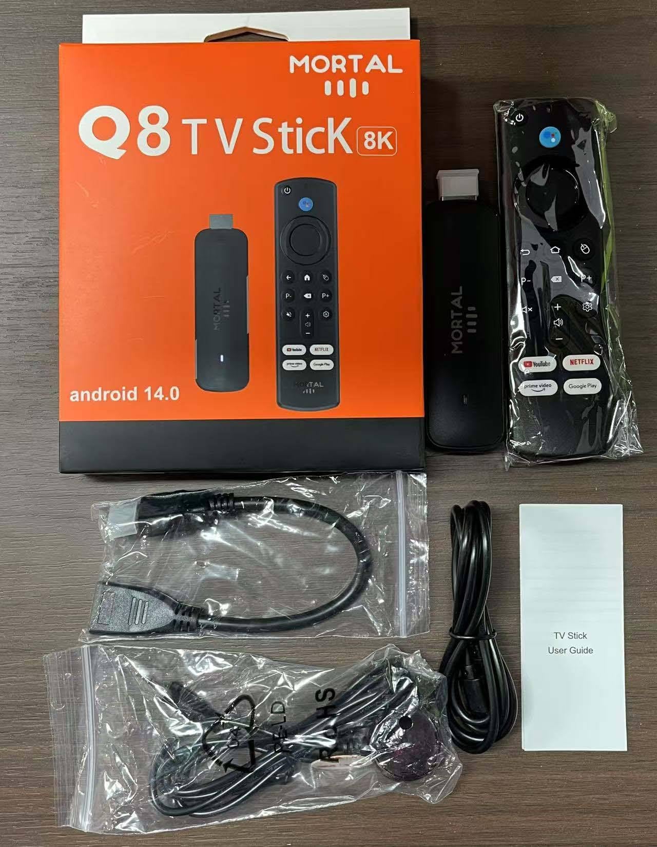 Mortal Q8 TV Stick 8K, Android 14.0, Streaming Media Player con