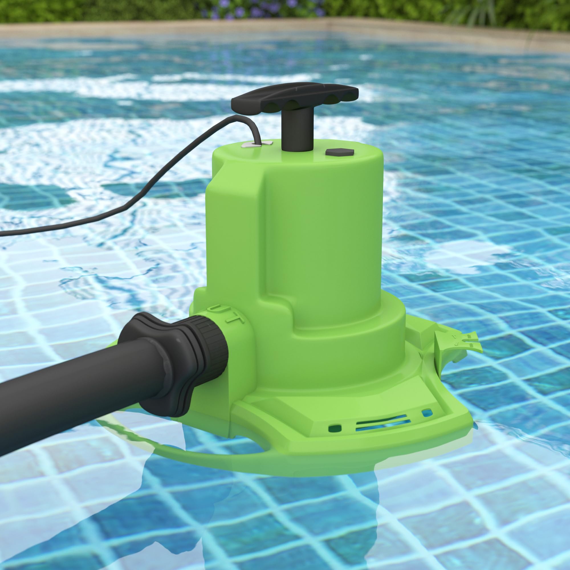 Bomba Sumergible 400W 8300L/H, Portátil y Manual con Cable 10m para Drenar Piscina, Estanque, Jardín, Jacuzzi, Sótano, Calentador