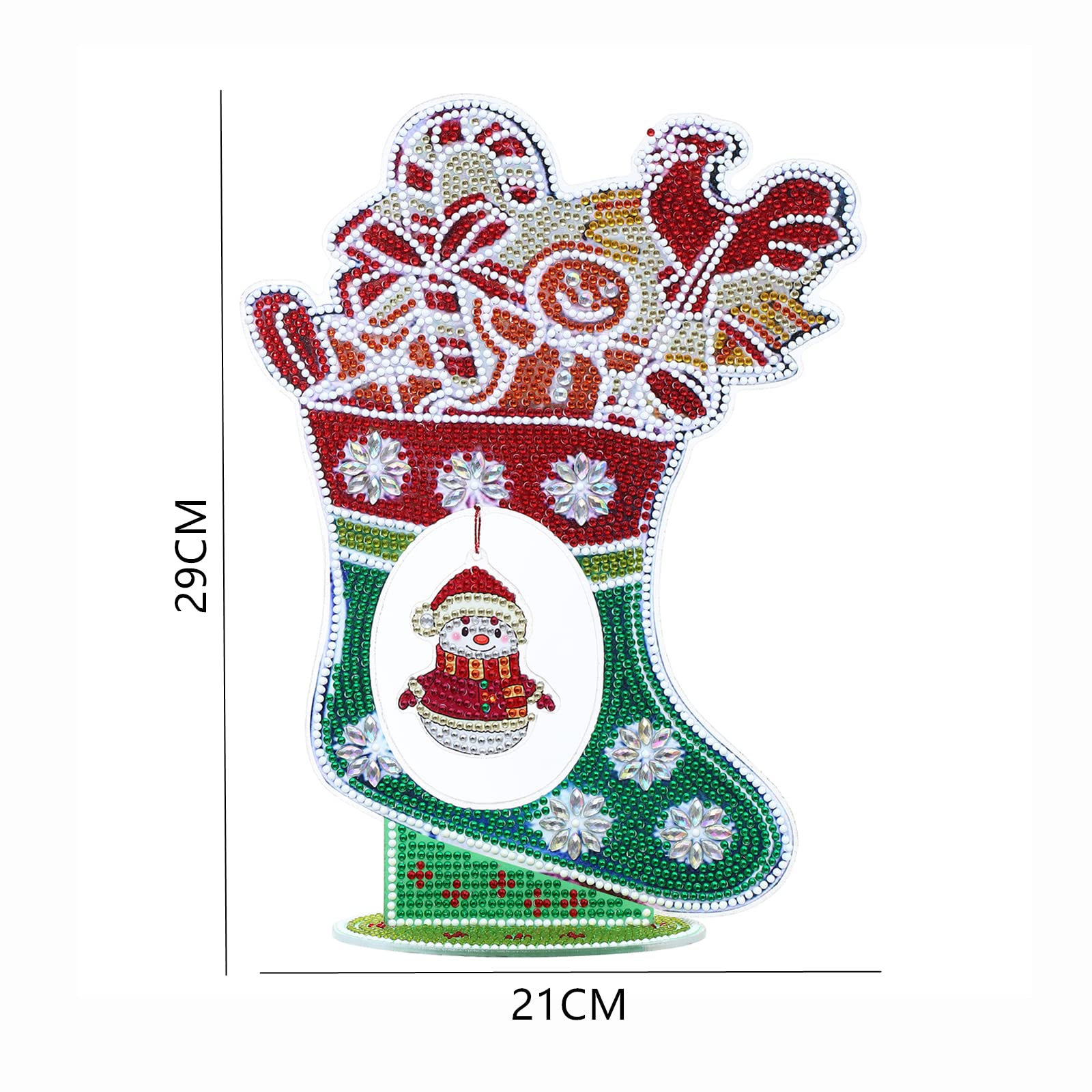 YEESAM ART Christmas Socks and Snowman Tabletop Diamond Art Kits - Image 4