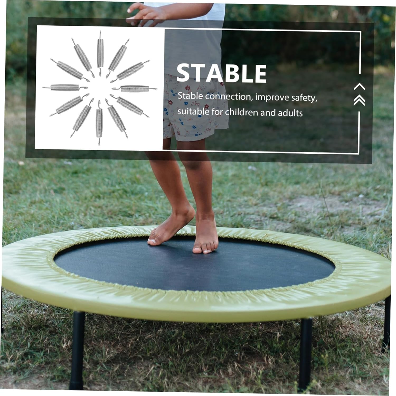 DECHOUS 12pcs Trampoline Bouncing Bed Spring Assorted Springs Trampoline Spring Trampoline Parts Replacement Small Compression Spring Extension Springs with Hook Ends Steel Silver