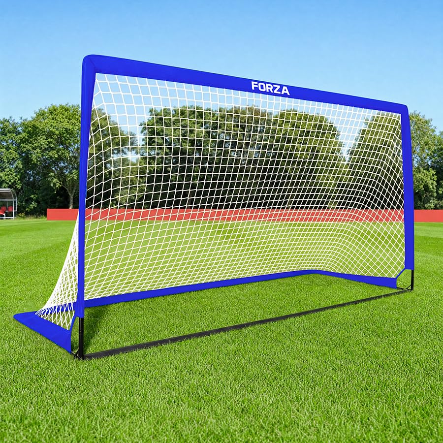 FORZA Square Pop-Up Football Goal [6 Sizes] (Electric Blue, 9ft x 5.5ft, Single Goal)