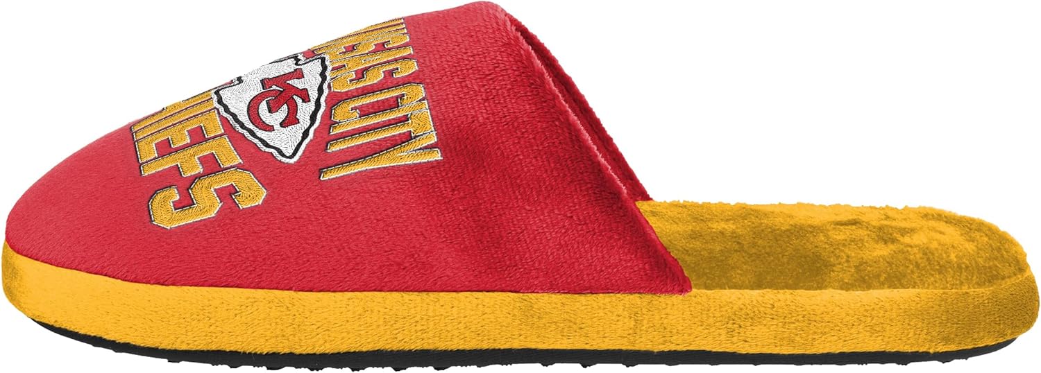 FOCO NFL Men's Official Primary Logo Wordmark Embroidered Stacked Team Logo Scuff Slide Slippers - Image 2