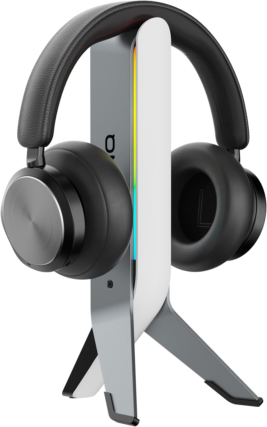 MINQ White RGB Tripod Headphones Stand for Desk - Gaming Headset Stand - Aux - USB Ports - Suitable for Gamer Desktop Table Game Earphone Accessories