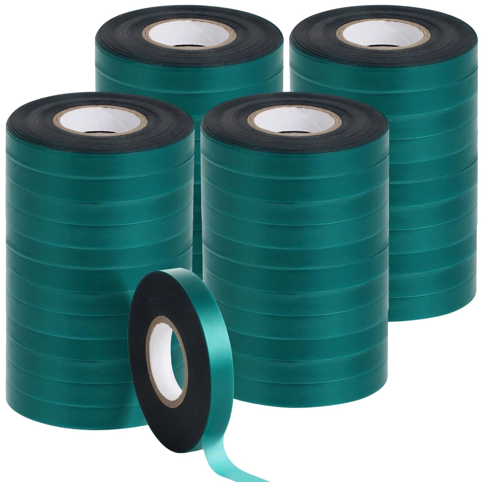 48 rollos de cinta elástica para atar de jardín, 147.6 pies y 0.5 pulgadas, estaca de vinilo para jardín, cinta de vinilo suave elástica para plantas de interior y exterior, patios, campos de