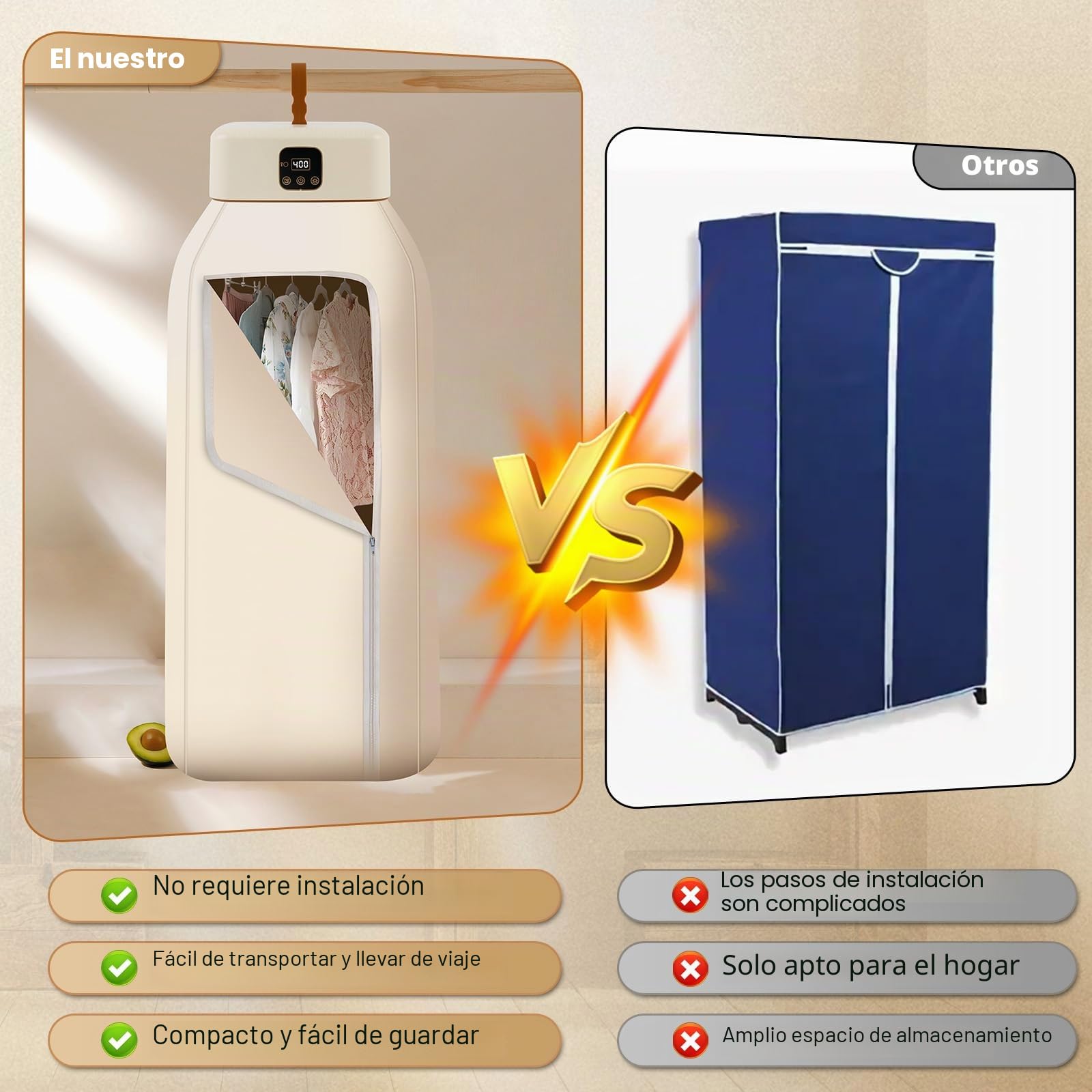 Roadtime - Secadora portátil de 600 W, mini bombas de calor con bolsa de secado, calefacción PTC y pantalla LED con temporizador 0-8 h, esterilización UV, apagado automático, pequeño secador de aire