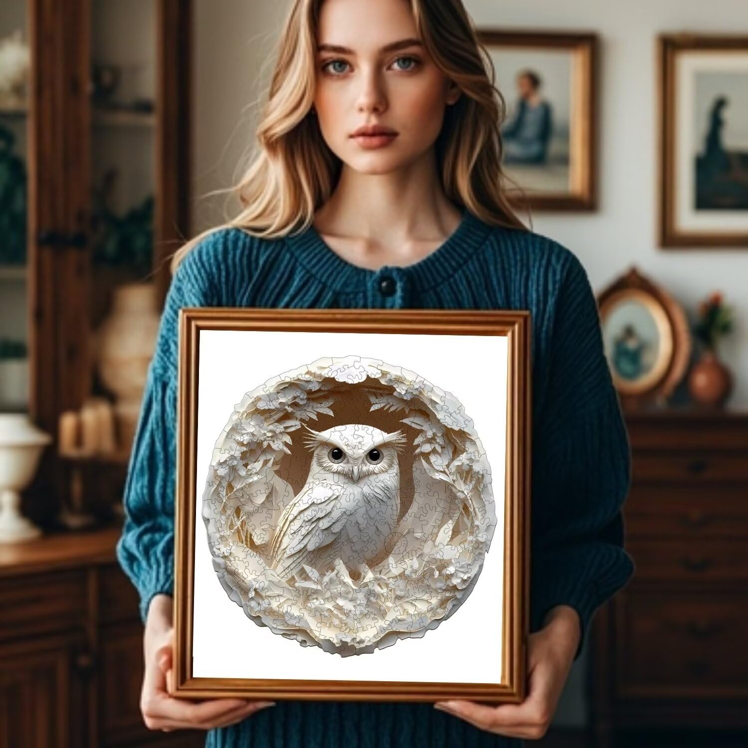 3D Horse Wooden Puzzle - 300 Piece Animal Shaped Jigsaw For Adults (13.4x13.4 Inch)