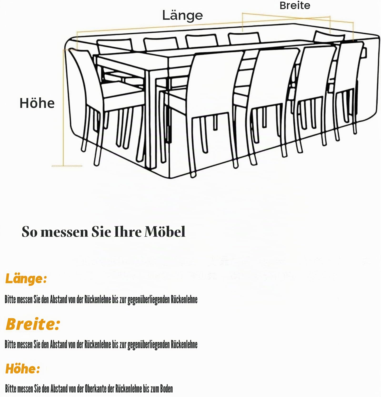 Abdeckung Gartenmöbel Winterfest 350x150x90cm/LxWxH Plane Gartenmöbel Wasserdicht Schutzhülle, Winddicht Staubdicht Anti-UV 600D Heavy Duty, Abdeckplanen für Gartenmöbel Outdoor