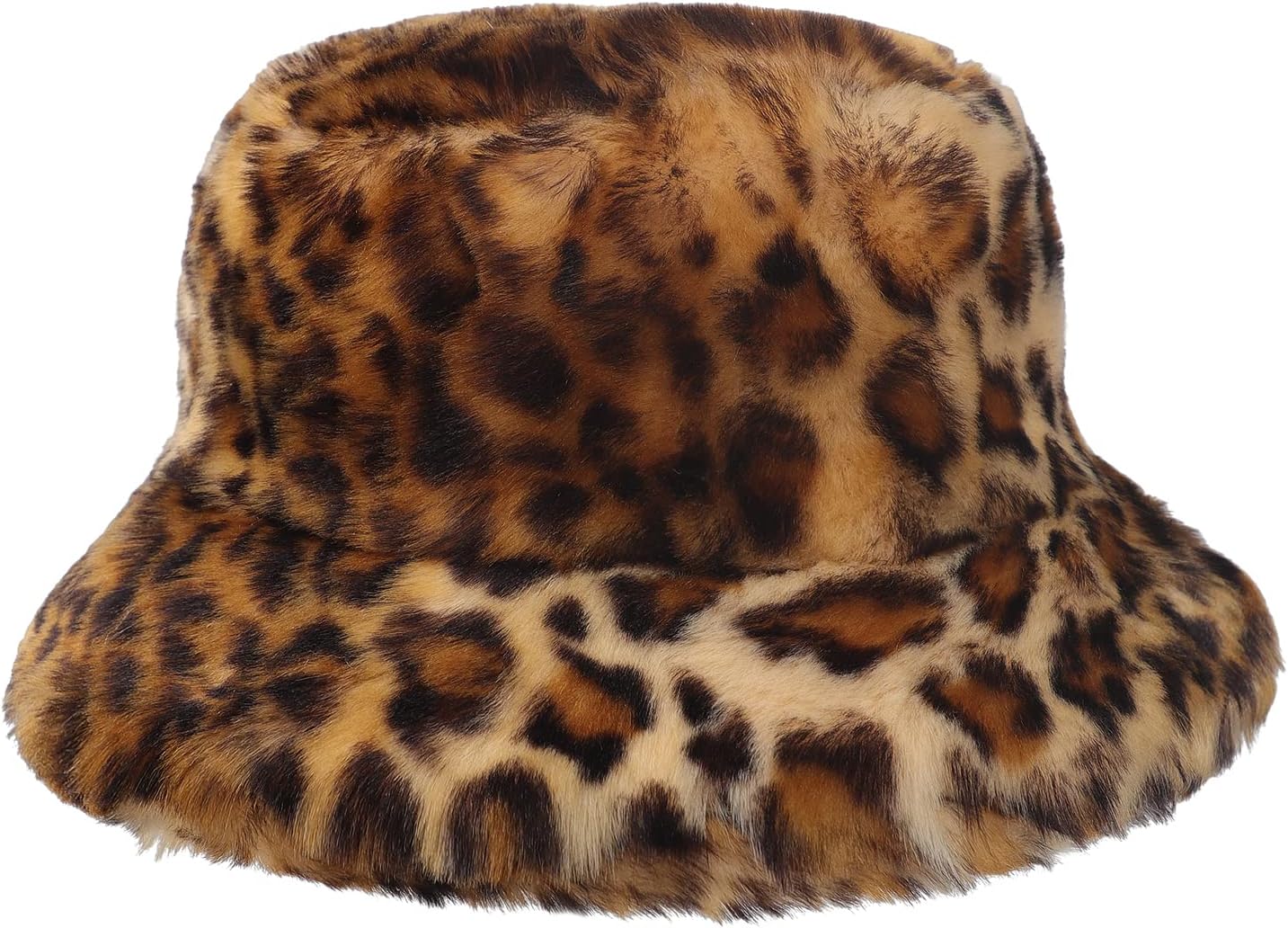 Fluffy Faux Fur Bucket Hat for Men Women, Vintage 1920'S Cloche Hats Bowler Hat Winter Warm Driving Cycling Fisherman Cap - Image 2