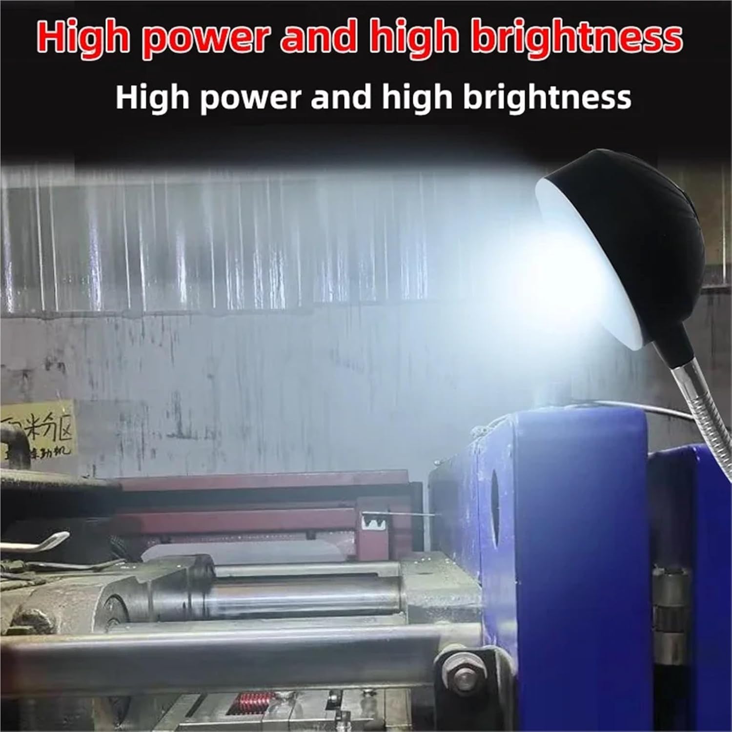 8/12/20W LED Machine Tool Working Lamp Workshop Magnetic Base Gooseneck Sewing Machine Lathe CNC Equipment Lighting 110-220V(12W Magnet Base,EU Plug)