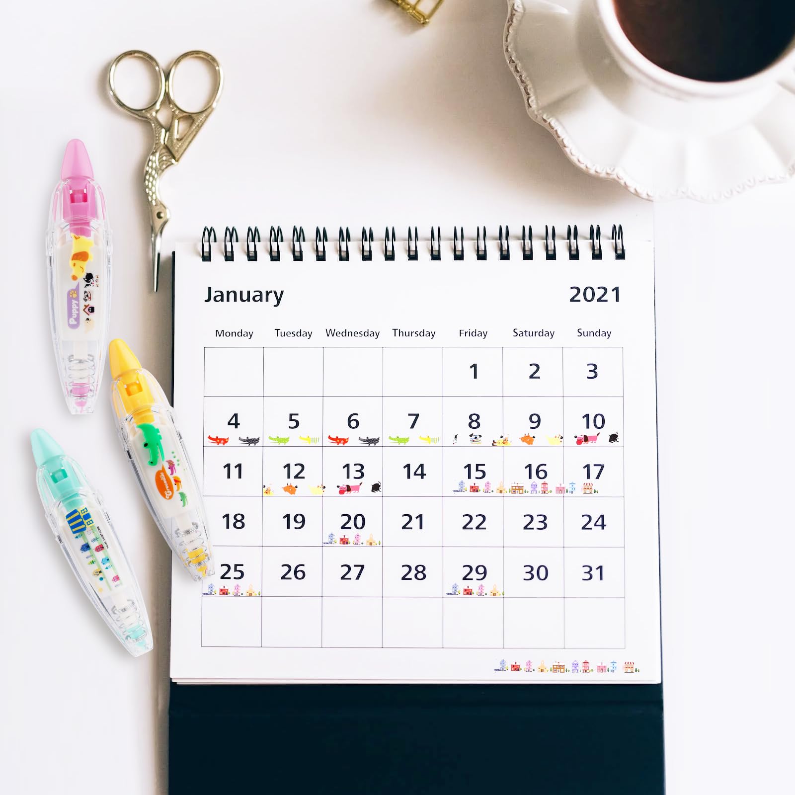 Lot De 3 Stylos Décoratifs Pour Décoration De Dentelle à Faire Soi-même, Stylos Décoratifs à Motif De Dessin Animé, Ruban Adhésif Correcteur De Dentelle Pour Enfants (3 Pièces-G