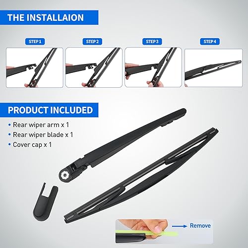 Miniatura 5 de DECARTON Juego de escobillas de brazo de limpiaparabrisas trasero de repuesto para Honda CR-V 2007 2008 2009 2010 2011-Nuevas piezas de repuesto