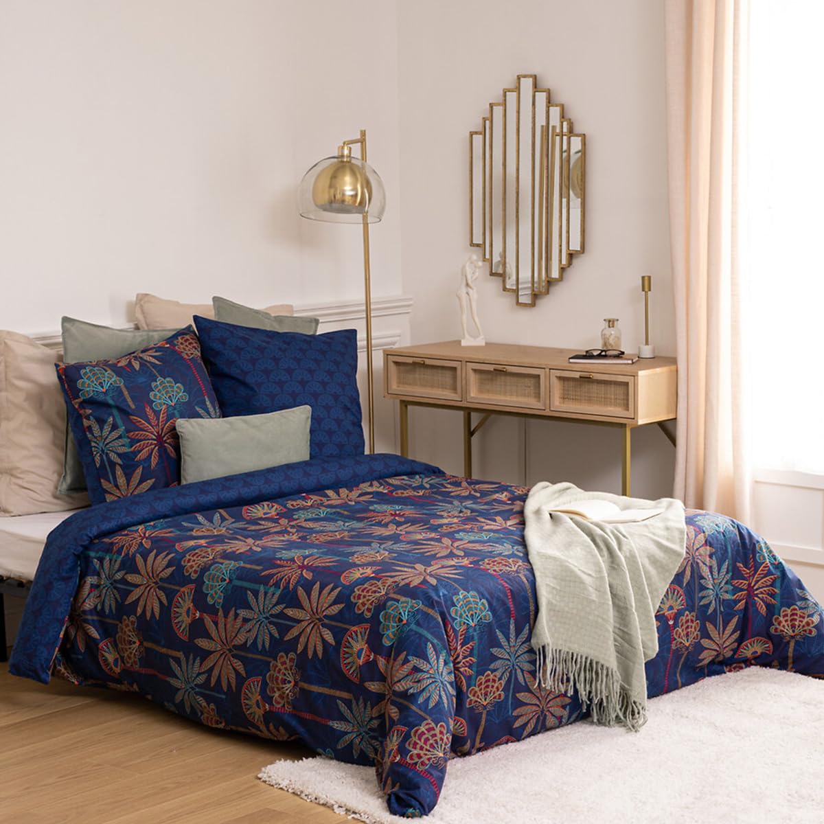 Linge de lit en coton Papira 240 x 220 cm anti-transpiration pour lit double