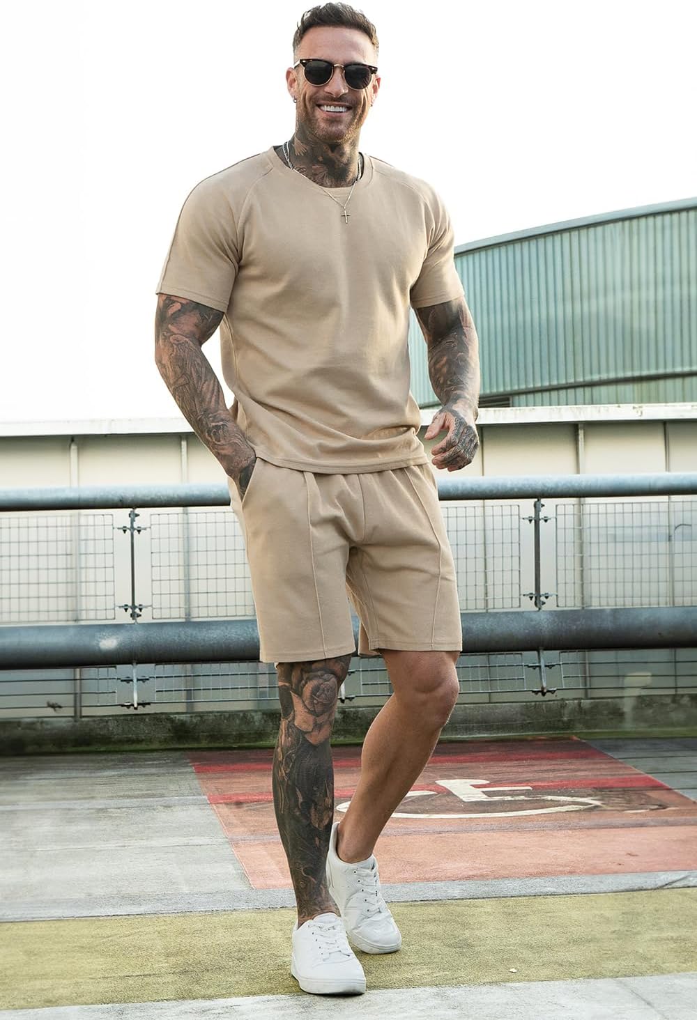 GINGTTO Mens Short Sets 2 Piece Outfits Fashion Summer Tracksuits Casual Set - Image 7