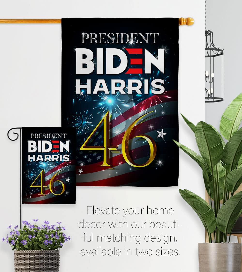 Biden Harris Flag President 46 Garden Flag Patriotic Vote Democrat Republican Tea Party United State American Election House Decoration Banner Small Yard Gift Double-Sided, Made in USA