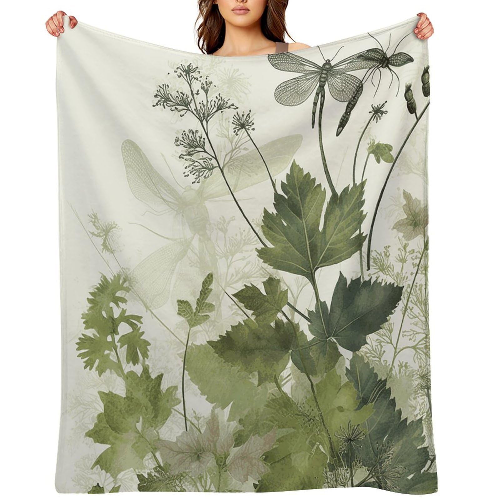 Fekiloot Style Foliage And Herbs Throw Blankets Camping Blanket50 X60