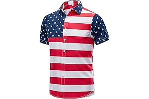 4th of July Patriotic Hawaii Shirt for Men Summer Short Sleeve Casual...