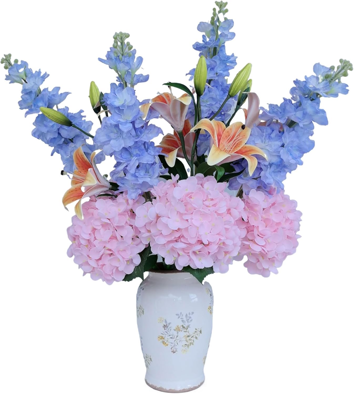 LA.PONEE 24 Heads Premium Artificial Flowers, Burgundy Silk