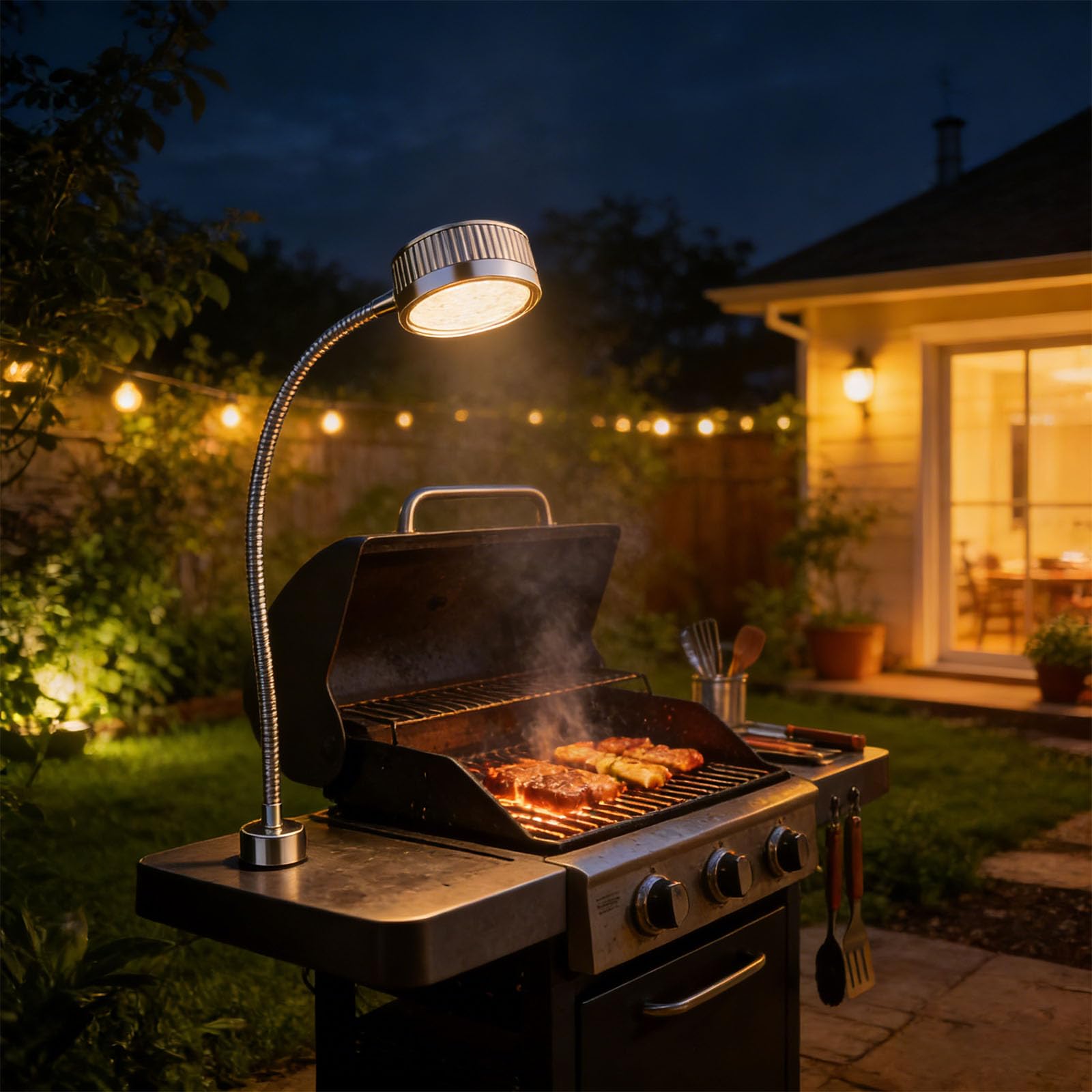 COOLHOOD Luce ricaricabile per barbecue con batteria da 1200 mAh