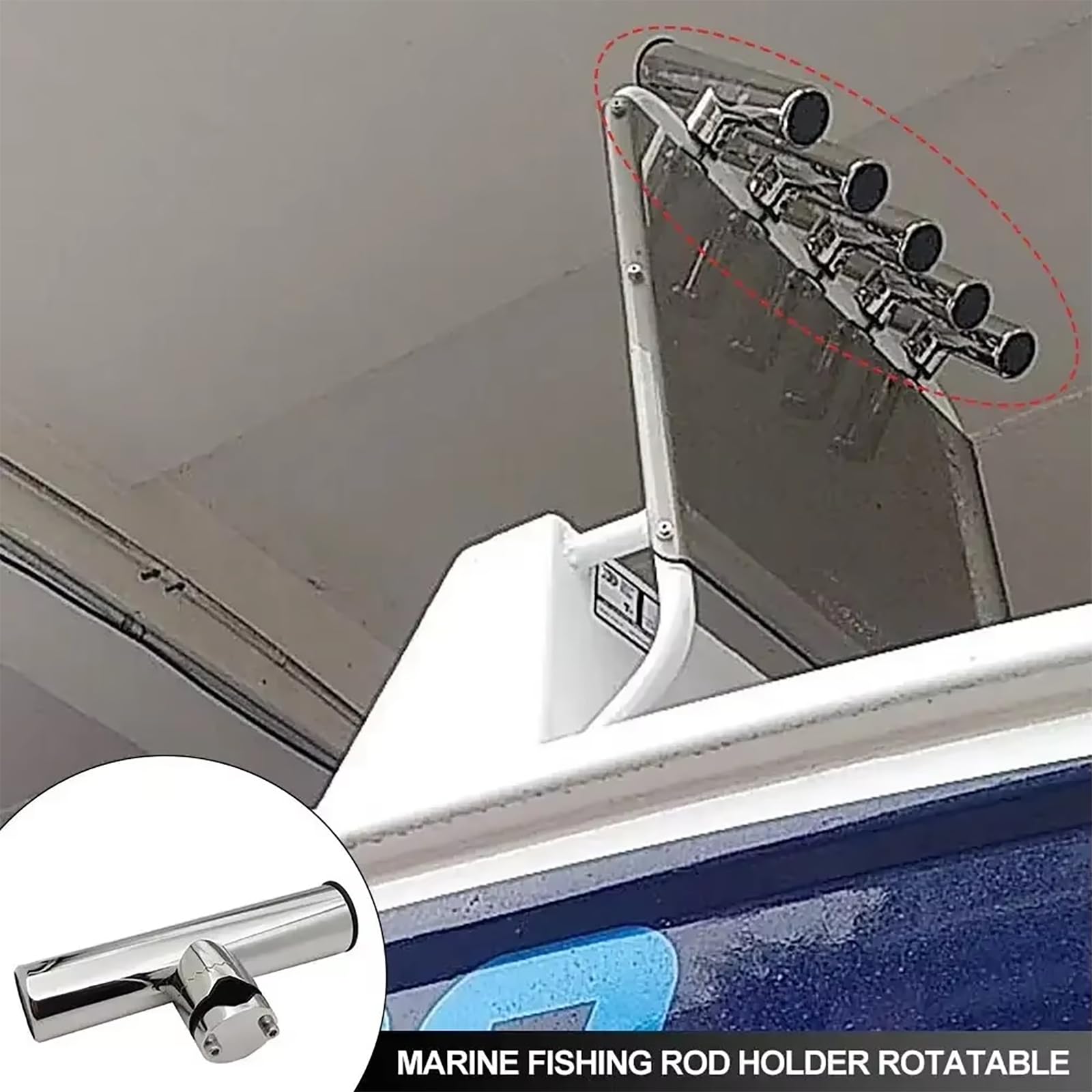 NEWFUN cañeros barco, soporte cañas de pescar, Portacañas marinos de acero inoxidable, clips portacañas marinos para uso en alta mar,cañeros de pesca, guías de 19 mm - 25 mm