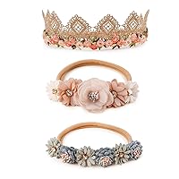 Vista 18 de Diadema floral de nailon para bebé, 3 piezas, accesorios para el cabello, regalo para niñas (31#)